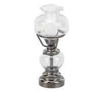 Lampe de table miniature à l'échelle 1:12, fonctionne avec des piles, lumière décorative vintage (noir)