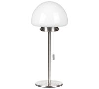 Lampe de Table Minimaliste avec Abat-Jour Verre et Base en Métal Argenté Moruga