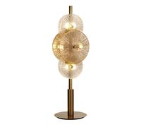 Lampe De Table Moderne 66 Cm En Laiton Ambre Clair 6X G9 Métal Verre