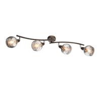 Lampe de table murale LED bronze salon salle à manger plafonnier lampes suspendues en verre fumé spots réglables bronze - Deckenlampe 4flg.