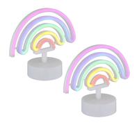 Lampe de table néon arc-en-ciel chambre d'enfant lampe néon décorative, plastique blanc, LED 2W, LxBH 22,5x10x19,5 cm, lot de 2