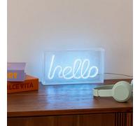 Atmosphera - Tube néon à poser led hello bleu l 23cm