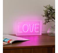 Lampe de table néon LED Love, 23 x 4 x 12,5 cm, rose
