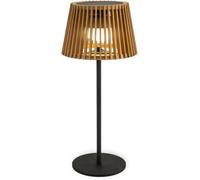 Lampe de table - NEW GARDEN - Okinawa - Recharge solaire et USB - Abat-jour bambou - Étanche IP54