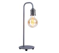 Lampe de table nickel mat lampe d'appoint en métal lampe de table rétro gris industriel, 1x douille E27, HxP 43,8x15 cm