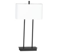 Lampe De Table Noire Et Blanche 56 Cm De Hauteur E14 Carrée Moderne Métal Tissu