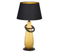 Lampe de table or Lampe d'appoint Retro Chambre à coucher Lampe de lecture noire, lampe de bureau Veilleuse Tissu Abat-jour Céramique, 1x E14, DxH 20x38 cm