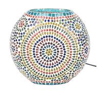 Lampe de Table - ORIGEN Home Decor - Mosaïque Ovale Multicolore - 13x25x25cm - Style Ethnique