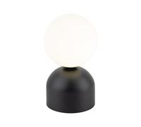 Lampe De Table Parapluie En Verre Et Métal Ø 12Cm H: 21Cm Noir Blanc G9