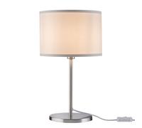 Lampe à poser tessa - 40w - e14 - sans ampoule - dimmable - crème/acier brossé G