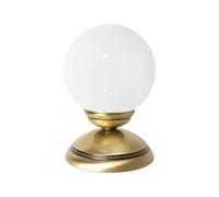 Lampe De Table Petite H: 17,5 Cm Laiton Verre E14 En Bronze Blanc PASCAL