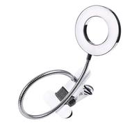 Lampe de Table Pliable LED pour Manucure, Éclairage Réglable, Argenté | Aluminium et Plaque Guide Lumière Givrée, Pliage Compact, Installation Facile, pour Tatouages et Divers Usages