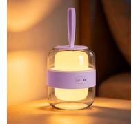 Lampe de Table Portable à Intensité Variable - 2000mAh 3000K 4000K 6500K Chevet avec Changement de Couleur & Luminosité Réglables - Veilleuse Rechargeable pour Chambre à Coucher Salon | Violet