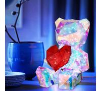 Lampe de Table Décorative Graduateur au Toucher Cristal Ours Clair LED H 17 CM