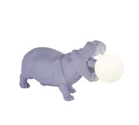 Lampe De Table Pour Enfant H: 22 Cm En Feutre Résine Verre Dans Lilas Blanc G9