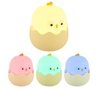 Lampe de table pour enfants Lampe de nuit LED Lampe de chevet Poulet, changement de couleur RVB, variateur tactile, minuterie, LxlxH10,7x10,3x12,8 cm