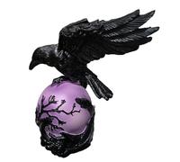 Lampe De Table Raven | Décoration d'Intérieur Gothique Mystérieuse Artistique | Lampe Corbeau avec Sphère Lumineuse,pour le Salon, la Maison, le Dortoir, l'Appartement et la Table de Chevet