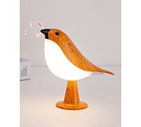 Lampe de table rechargeable en forme d'oiseau, 2600 mAh, lampe à oiseaux tactile et télécommande, sans fil, veilleuse à intensité variable en continu, lampe de chevet d'aromathérapie avec appel