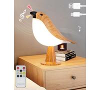 Lampe de table rechargeable en forme d'oiseau, 2600 mAh, tactile et télécommande, sans fil, veilleuse à intensité variable en continu, lampe de chevet d'aromathérapie avec appel d'oiseaux, minuterie,