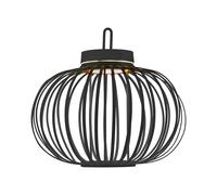 Lampe de table rechargeable Touchdimmer Bambou Grille Lampe suspendue Extérieur Intérieur Balcon Lampe décorative, USB, 1,5W 130Lm blanc chaud, DxH 36x33 cm