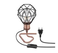 Lampe de table RETRA interrupteur bronze ; abat-jour en forme de cage + ampoule [EEK: E]