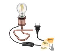 ledscom.de Lampe de table RETRA, interrupteur, bronze + lampe LED 963lm blanc chaud