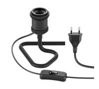 ledscom.de Lampe de table RETRA, interrupteur, noir, 1x E27 max. 60W