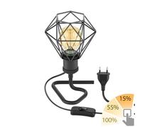 Lampe de table RETRA interrupteur noir ; abat-jour en forme de cage + ampoule [EEK: E]