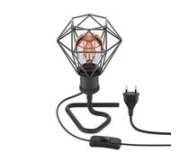 Lampe de table RETRA interrupteur noir ; abat-jour en forme de cage + ampoule [EEK: E]