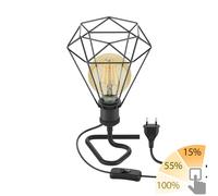 Lampe de table RETRA interrupteur noir abat-jour en forme de cage + ampoule LED [EEK: E]