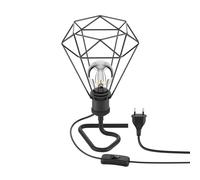 Lampe de table RETRA interrupteur noir abat-jour en forme de cage + ampoule LED [EEK: E]