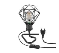 Lampe de table RETRA interrupteur noir ; abat-jour en forme de cage + lampe LED
