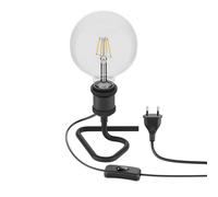 ledscom.de Lampe de table RETRA, interrupteur, noir + ampoule LED 838lm blanc chaud