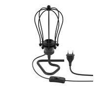 Lampe de table RETRA Interrupteur noir mat Douille E27 Abat-jour en forme de