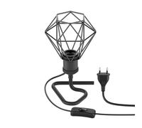 Lampe de table RETRA Interrupteur noir mat Douille E27 Abat-jour en forme de