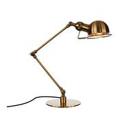 Lampe de table rétro industrielle en métal réglable avec bras oscillant long, lampe de lecture dorée E27, lampe de bureau pour bureau, chambre à coucher, étude de chevet, 20 + 20 cm Full of stars