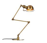 Lampe de table rétro industrielle en métal réglable avec bras oscillant long, lampe de lecture dorée E27, lampe de bureau pour bureau, chambre à coucher, étude de chevet, 20 + 20 + 20 cm Full of stars