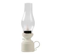 Lampe de Table rétro sans Flamme, Lampes à pétrole à LED, Tables de Chevet, Lampes à Huile, alimentées par Batterie, Bougie rétro, décoration de Chambre à Noël Jardin Intérieur (White, 5.5x18cm)
