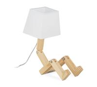 Lampe de table robot 200 cm 730 g lampe de bureau robot lampe décorative en bois