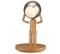 Lampe De Table Robot en Bois - Lampe De Bureau Créative Dimmable avec Bras Articulés Ajustables, Lampe LED sans Fil À Batterie pour Chambre, Salon Et Bureau Beechwood