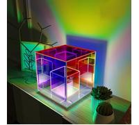 Lampe de Table rubik's cube LED USB, lumière de chambre à coucher canapé décoration de bureau, lumière d'ambiance acrylique