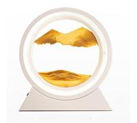 Lampe de Table Sable Art Rotation 360° Sablier Design Liquide Mouvement Rond Verre pour Décoration de Bureau