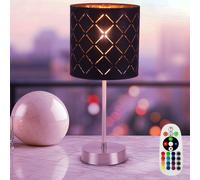 Lampe de Table Salon Couleur Or Tissu Télécommande RGB LED