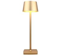 Lampe de Table Sans Fil, Batterie Rechargeable 6000mAh, IP54 Étanche, Tous les Alliages d'aluminium, Gradation Tactile, Lumière chaude, pour Chambres à coucher Café Buffet Le Restaurant, Doré
