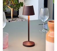 Lumisky Lampe de table EMILY – LED blanc chaud dimmable H25 cm sans fil – Marron Vintage