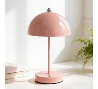 Lampe de table sans fil en forme de champignon commande tactile rechargeable 3 températures de couleur lampe de chevet LED à intensité variable avec batterie 1800mAh lampe de table décorative,Rose