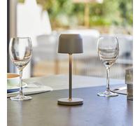 Lampe de table sans fil LED blanc chaud dimmable SOPHIA GREY H20cm, Gris
