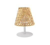 Lumisky Lampe de table sans fil IBIZA bambou naturel LED dimmable blanc chaud/blanc H26 cm