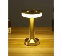 Lampe de Table Sans Fil, Luminosité à 3 Niveaux Lampe de Bureau Rechargeable, Lampe De Table Gradable avec Capteur Tactile, Lampe de Chevet Métal Pour Chambre À Coucher pour Restaurants/Chambre,Or