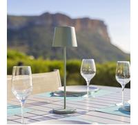 Lumisky Lampe de table touch sans fil en aluminium vert KELLYL OLIVE LED blanc dimmable H38cm